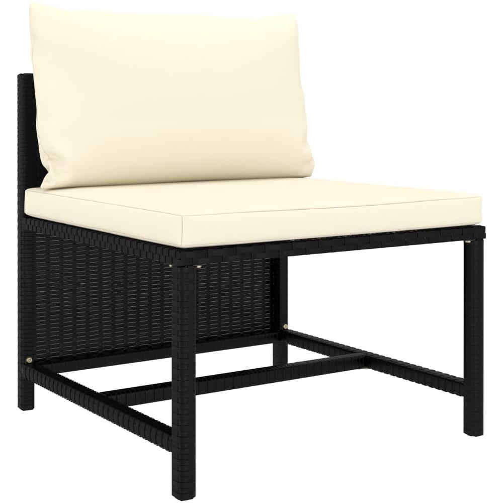 Divano da Giardino a 3 Posti con Cuscini Nero in Polyrattan - Foto 2