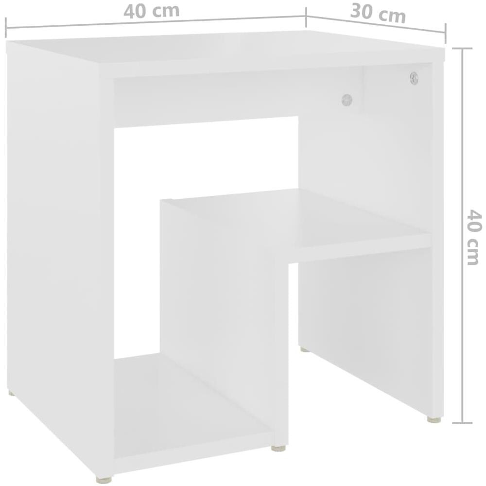 Comodini 2 pz Bianchi 40x30x40 cm in Legno Multistrato - Foto 8