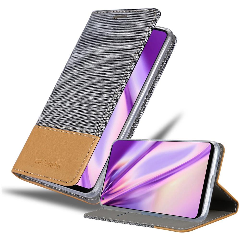 Custodia Compatibile Con Samsung Galaxy A21s In Grigio Chiaro Marrone - Coperchio Protettiva Con Chiusura Magnetica, Funzione Stand E Tasca Per Le Carte - Foto 1