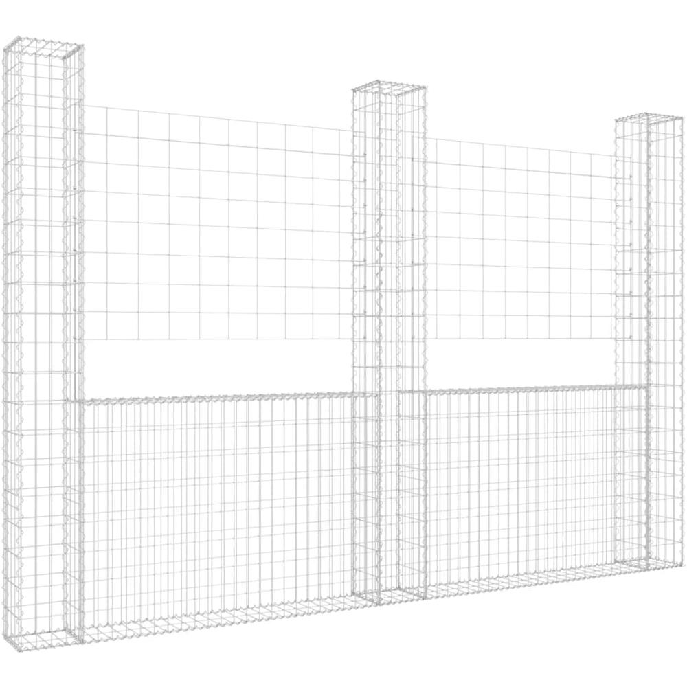 Gabbione A U Con 3 Pali In Ferro 260x20x200 Cm - Foto 1