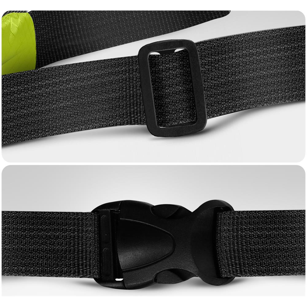 Marsupio Sportivo Multitasche Con Cerniera Bande Riflettenti Regolabile Giallo - Foto 2