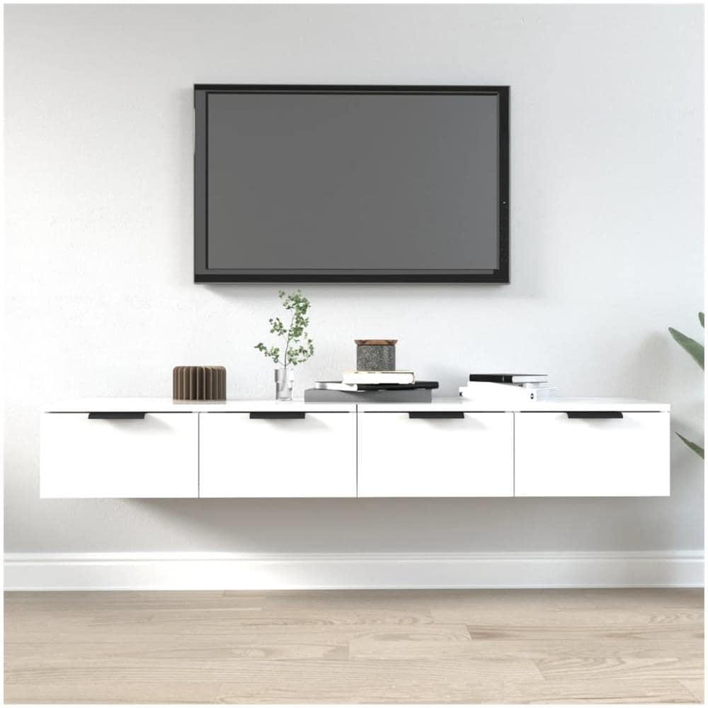 Mobili Pensili 2 Pz Bianchi 68x30x20 Cm Legno Multistrato - Foto 1