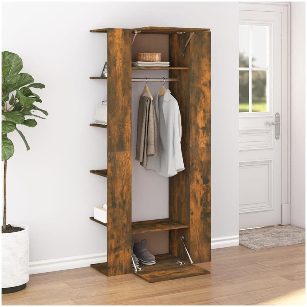 Mobili Da Corridoio 2 Pz Rovere Fumo In Legno Multistrato - Foto 1