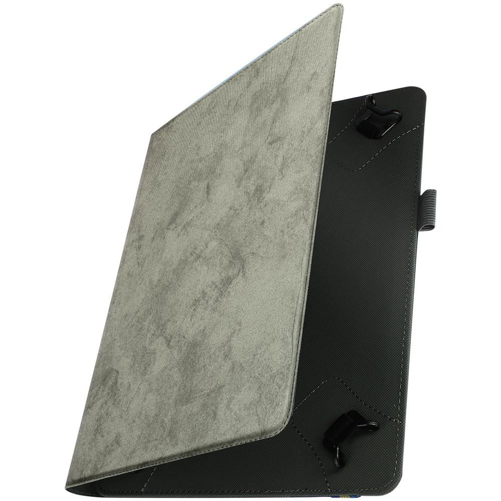Custodia Universale Tablet 10 Pollici Similpelle Effetto Marmo Supporto Grigia - Foto 1