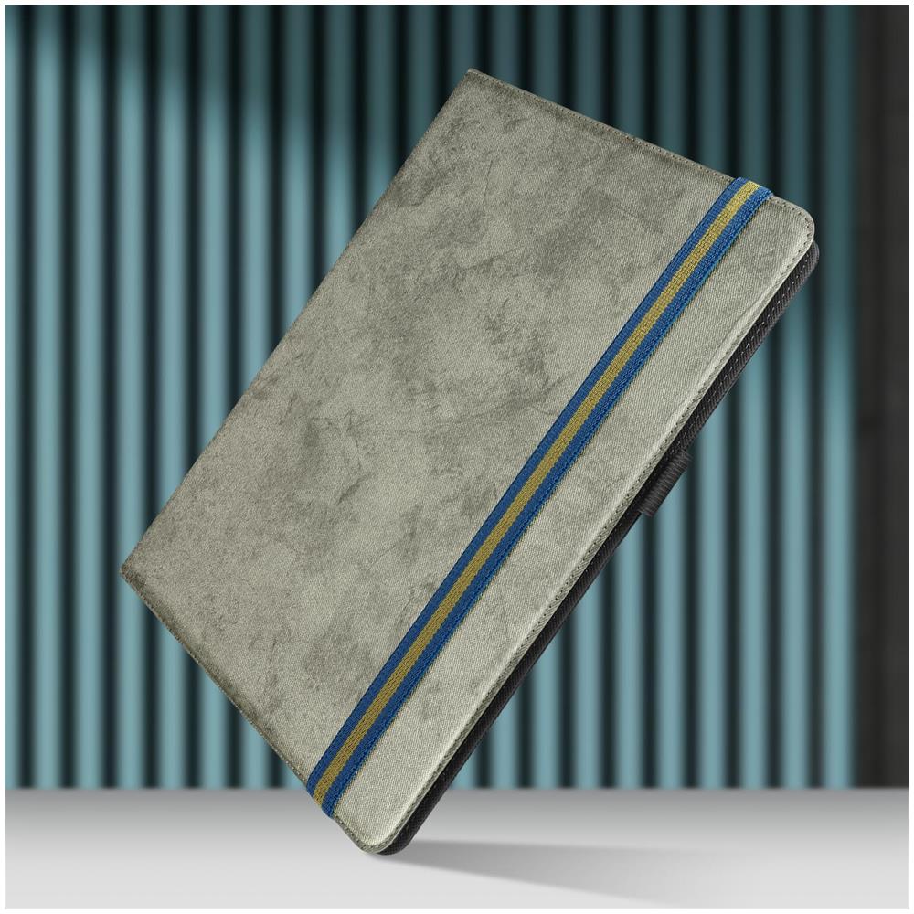 Custodia Universale Tablet 10 Pollici Similpelle Effetto Marmo Supporto Grigia - Foto 2