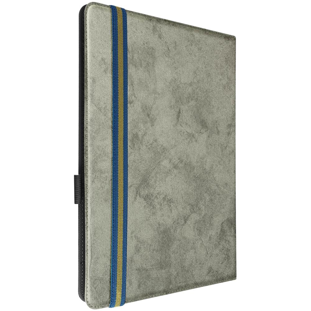 Custodia Universale Tablet 10 Pollici Similpelle Effetto Marmo Supporto Grigia - Foto 5