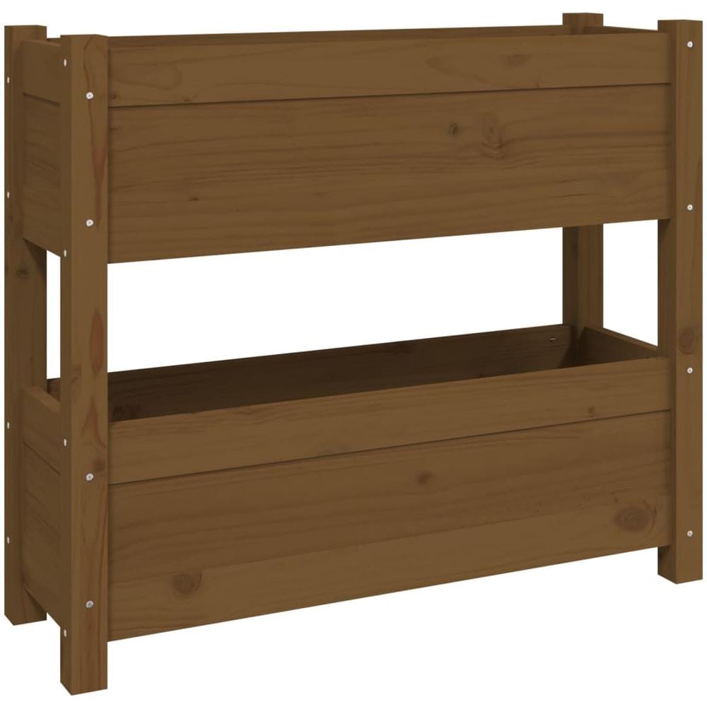 Fioriera Miele 77x25x66 Cm In Legno Massello Di Pino - Foto 1