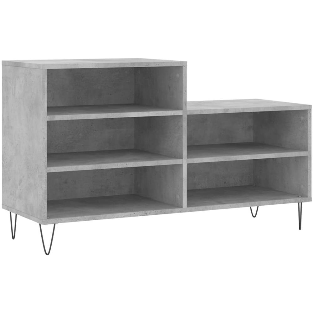 Scarpiera Grigio Cemento 102x36x60 Cm In Legno Multistrato - Foto 2