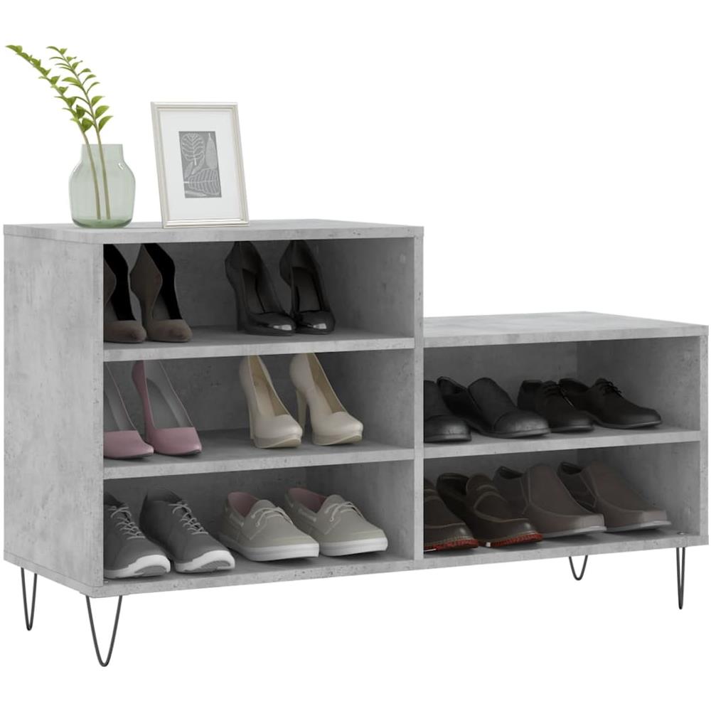 Scarpiera Grigio Cemento 102x36x60 Cm In Legno Multistrato - Foto 3