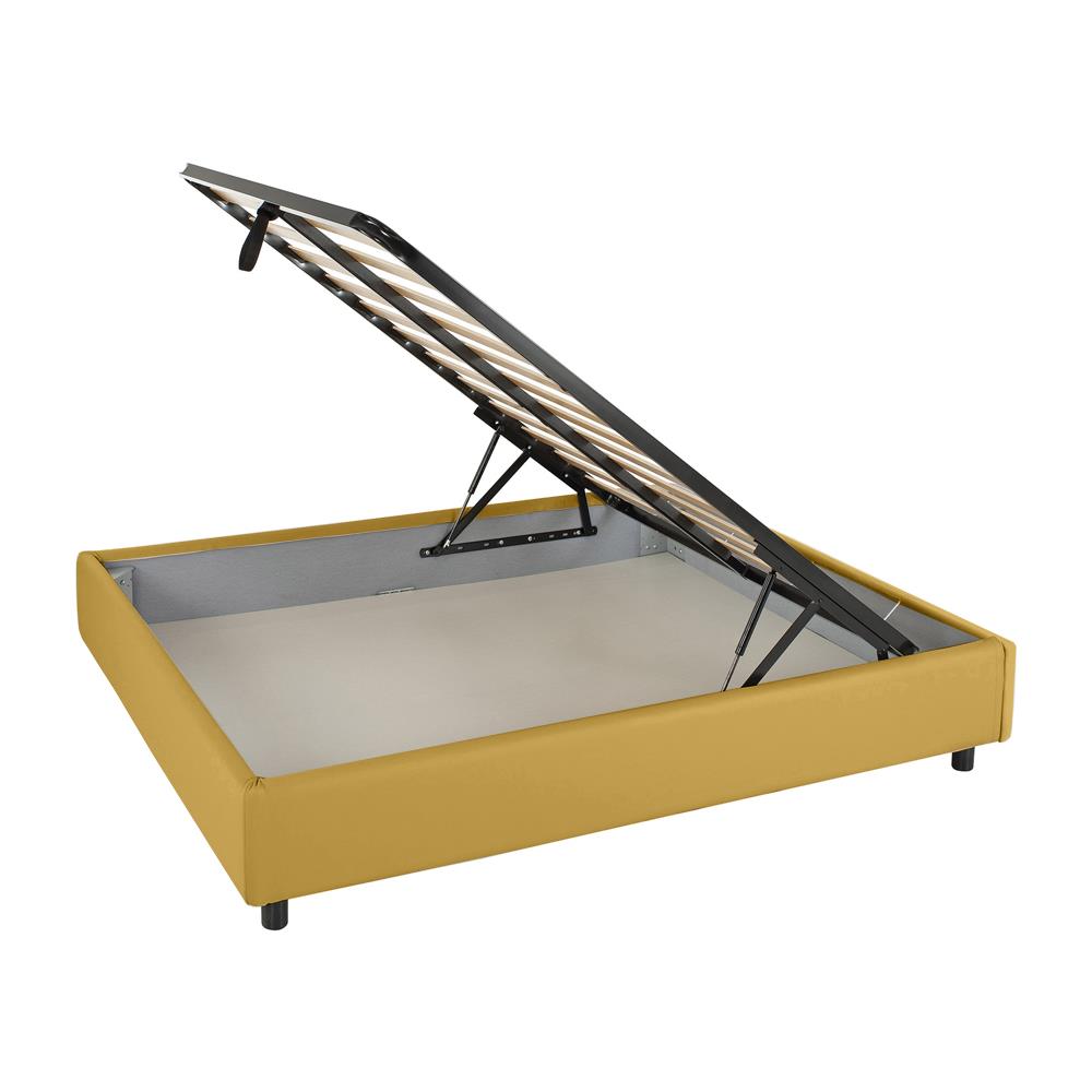 Letto Matrimoniale 160x200 Cm, Con Box Contenitore, Rivestimento In Tessuto Completamente Sfoderabile E Lavabile, Facile Da Assemblare, Made In Italy - Foto 2