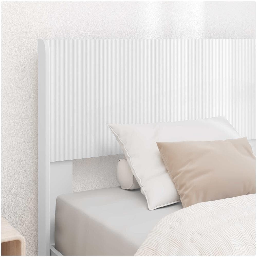 Struttura del letto con stoccaggio e testata Bianco 90 x 200 cm - Foto 2