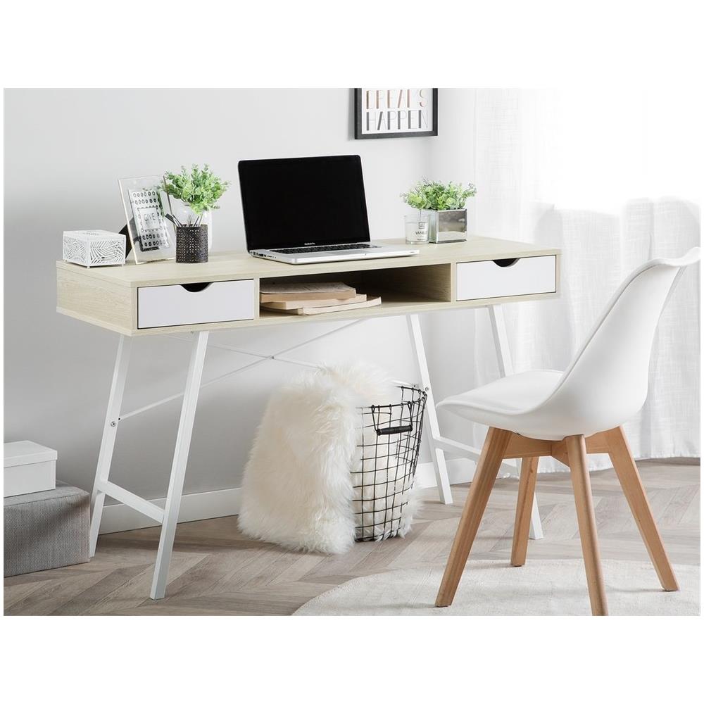 Scrivania Clarita Marrone Chiaro 120 Cm 48 Cm Con Contenitore - Foto 2