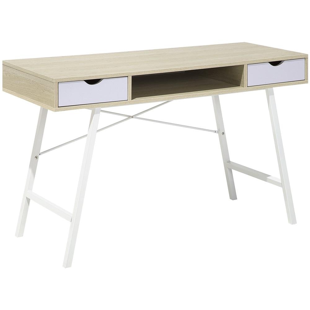 Scrivania Clarita Marrone Chiaro 120 Cm 48 Cm Con Contenitore - Foto 1