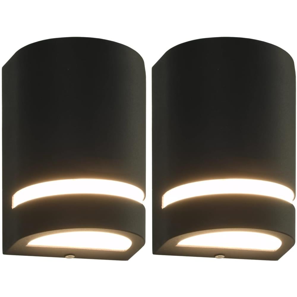 Lampade Da Parete Da Esterno 2 Pz 35 W Nere Semicircolari - Foto 1