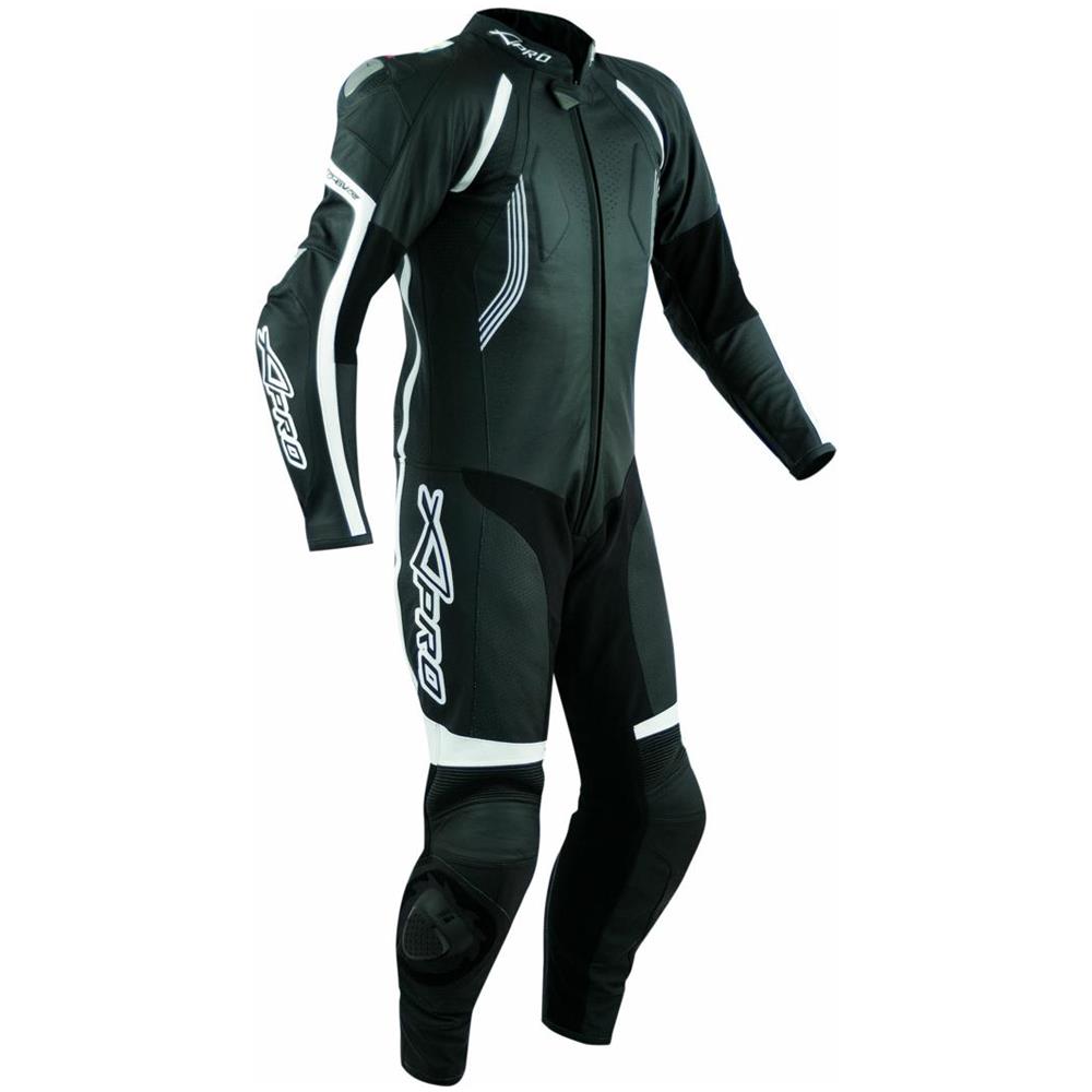 Tuta Pelle Pista Moto Protezioni Ce Omologate Inserti Titanio Intera Nero 50 - Foto 1