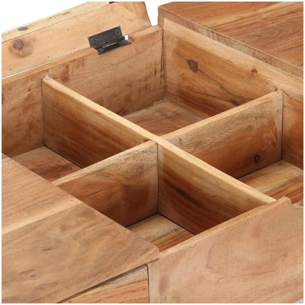 Tavolo Da Trucco Con Specchio 112x45x76 Cm Massello Di Acacia - Foto 8