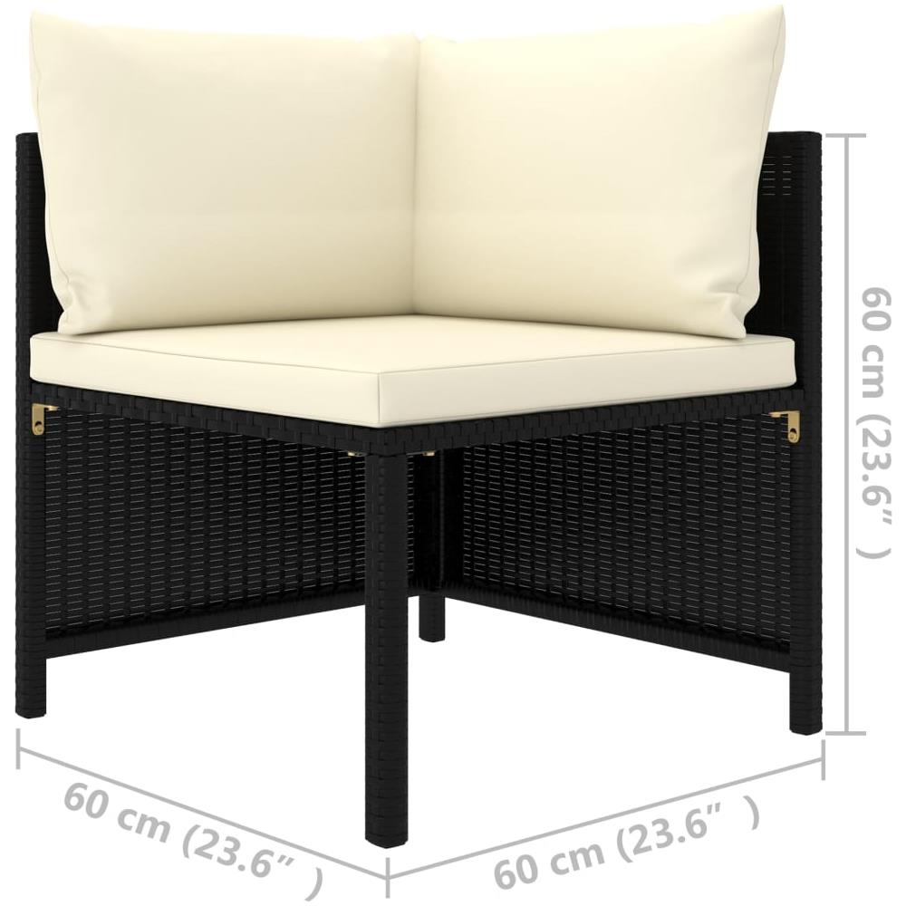 Divano da Giardino a 2 Posti con Cuscini in Polyrattan Nero - Foto 2