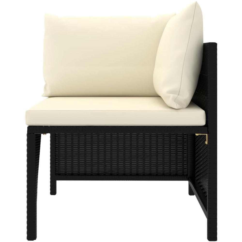 Divano da Giardino a 2 Posti con Cuscini in Polyrattan Nero - Foto 3