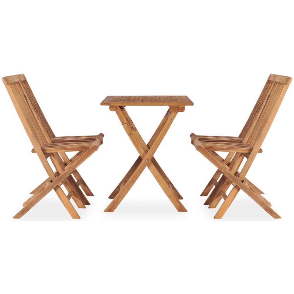 Set Da Pranzo Da Giardino 5 Pz Pieghevole In Massello Di Teak - Foto 2