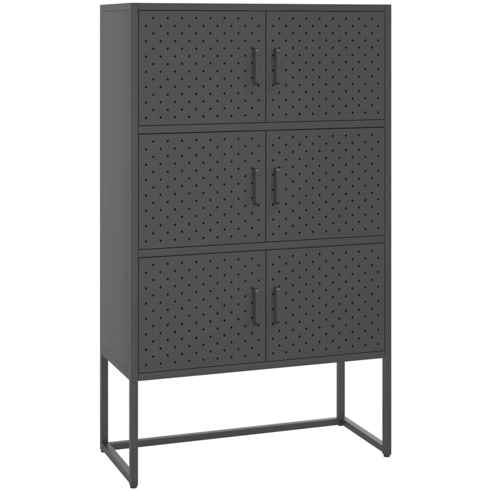 Credenza Alta Antracite 80x35x135 Cm In Acciaio - Foto 1