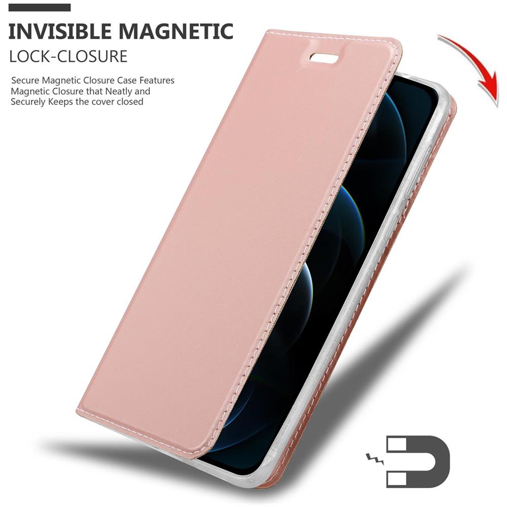 Cadorabo Custodia Compatibile Con Apple Iphone 12 / Iphone 12 Pro (6,1"" Zoll) In Classy Oro Rosa - Coperchio Protettiva Con Chiusura Magnetica, Funzione Stand E Tasca Per Le Carte - Foto 8