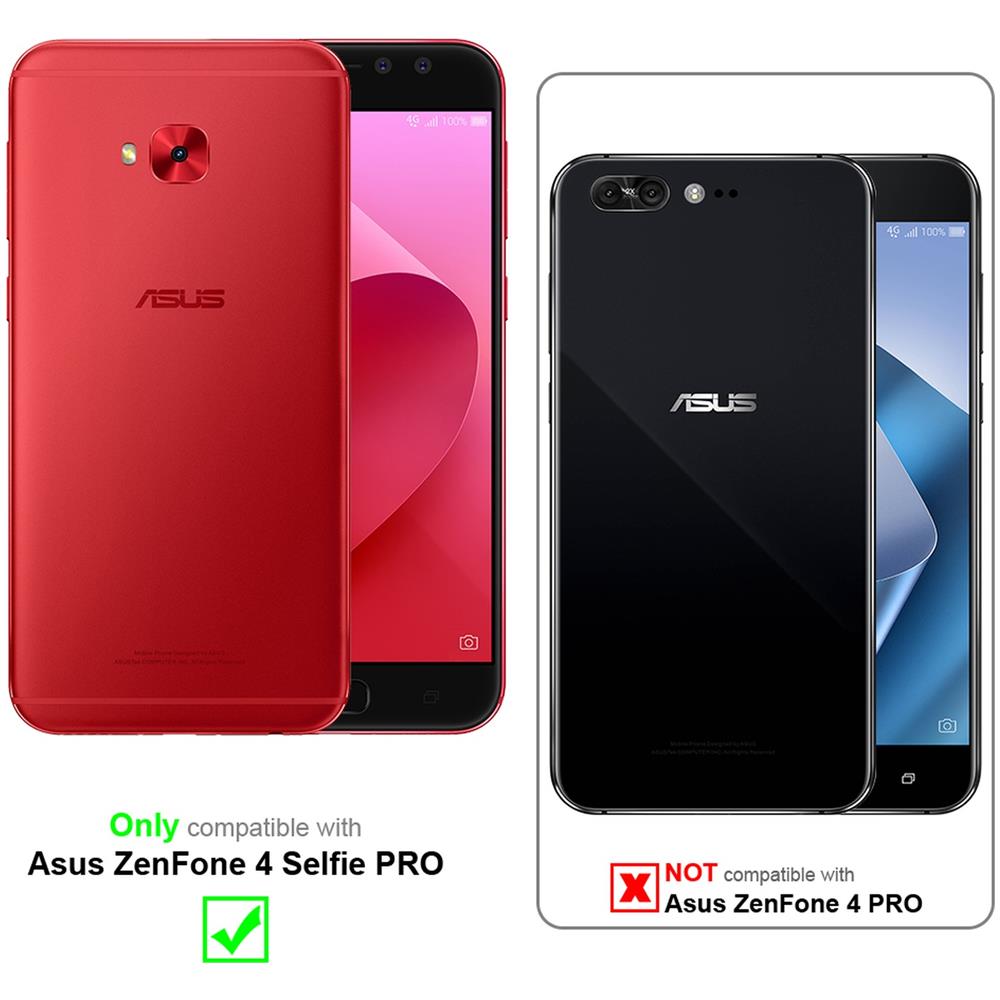 Custodia Compatibile Con Asus Zenfone 4 Selfie Pro In Marrone Cappuccino - Coperchio Protettiva Con Chiusura Magnetica, Funzione Stand E Tasca Per Le Carte - Foto 2