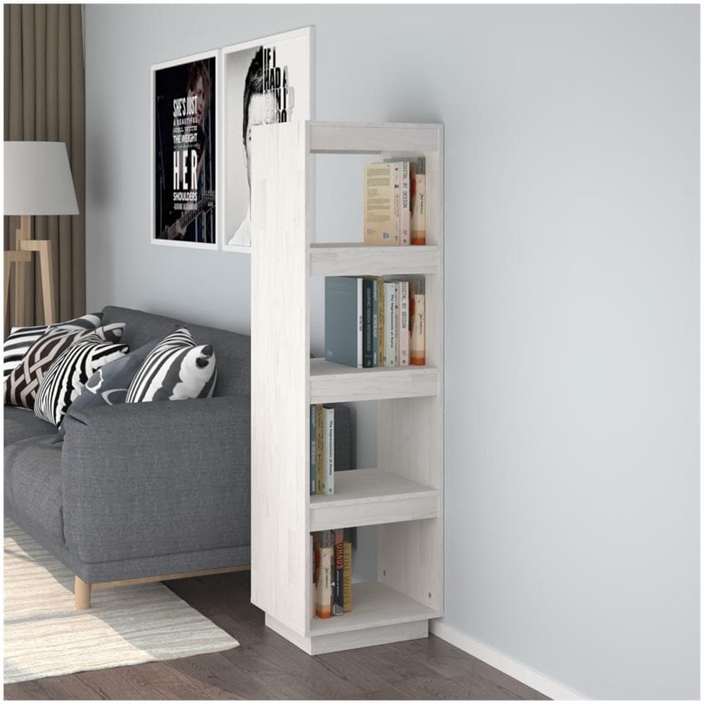 Libreria / divisorio Bianco 40x35x135 Cm In Massello Di Pino - Foto 1