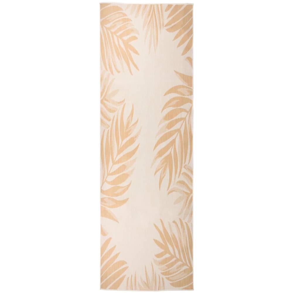 Tappeto Da Esterni A Tessitura Piatta 80x250 Cm Motivo A Foglie - Foto 1