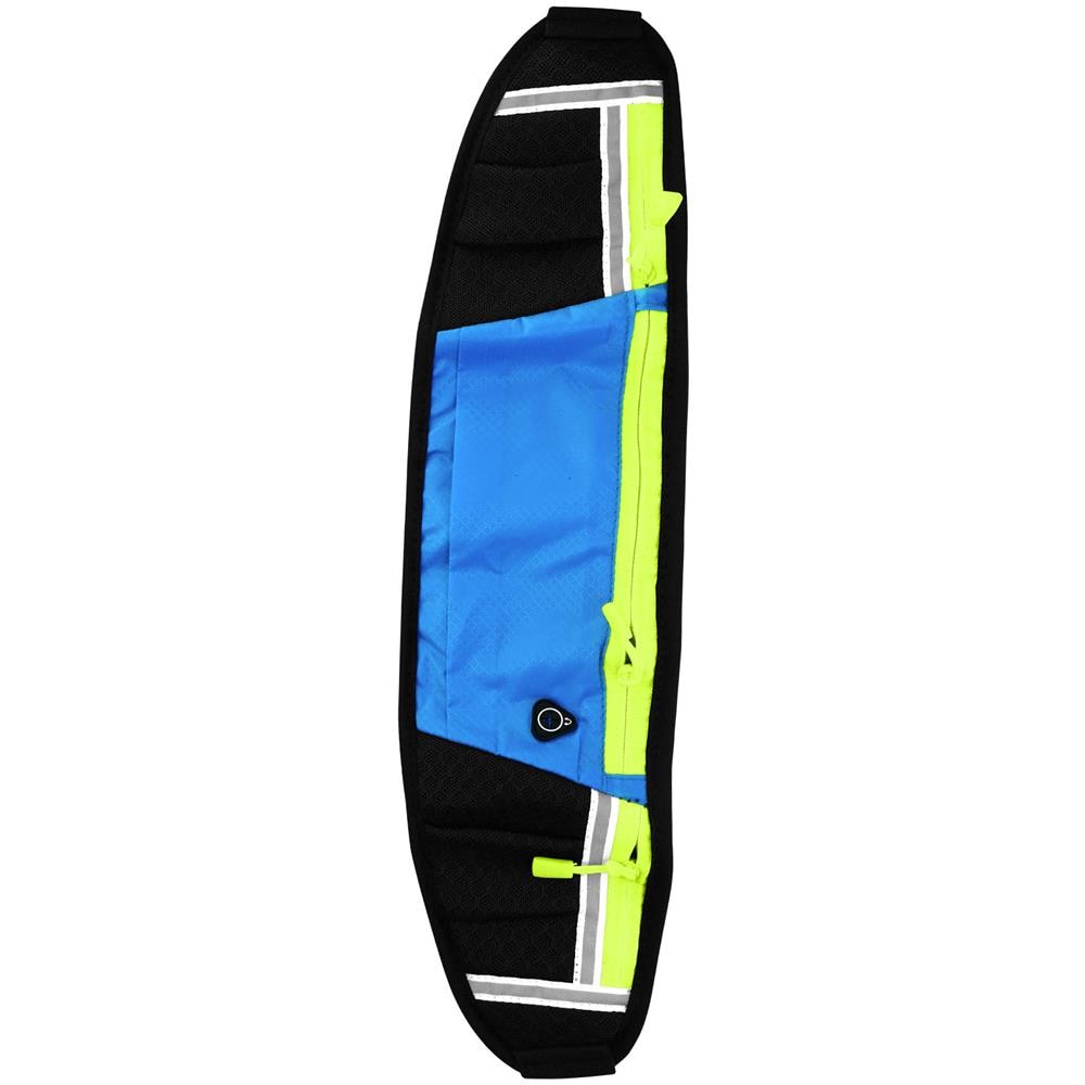 Marsupio Sportivo Multitasche Con Cerniera Bande Riflettenti Regolabile Blu - Foto 1