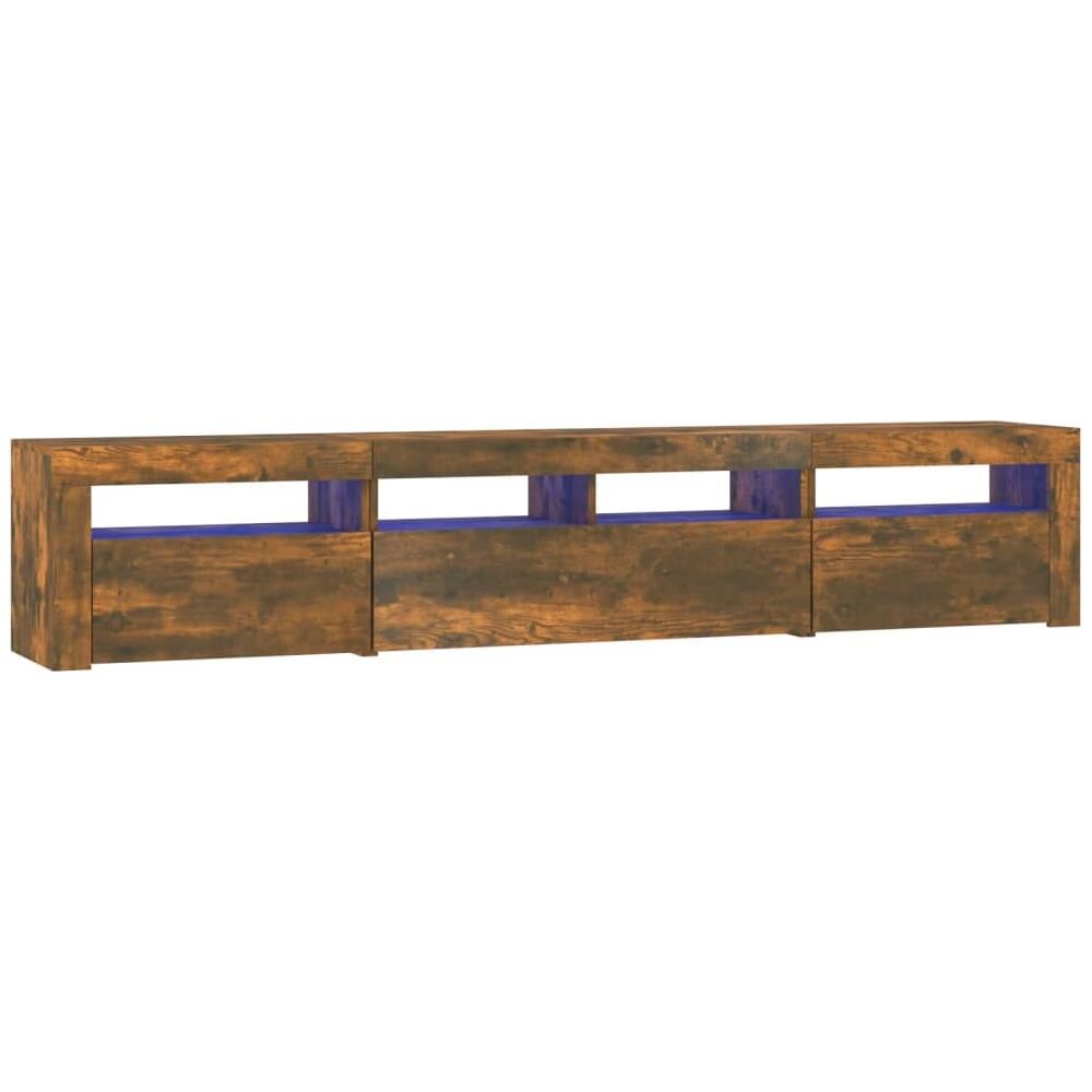 Mobile Porta Tv Con Luci Led Rovere Fumo 210x35x40 Cm - Foto 2