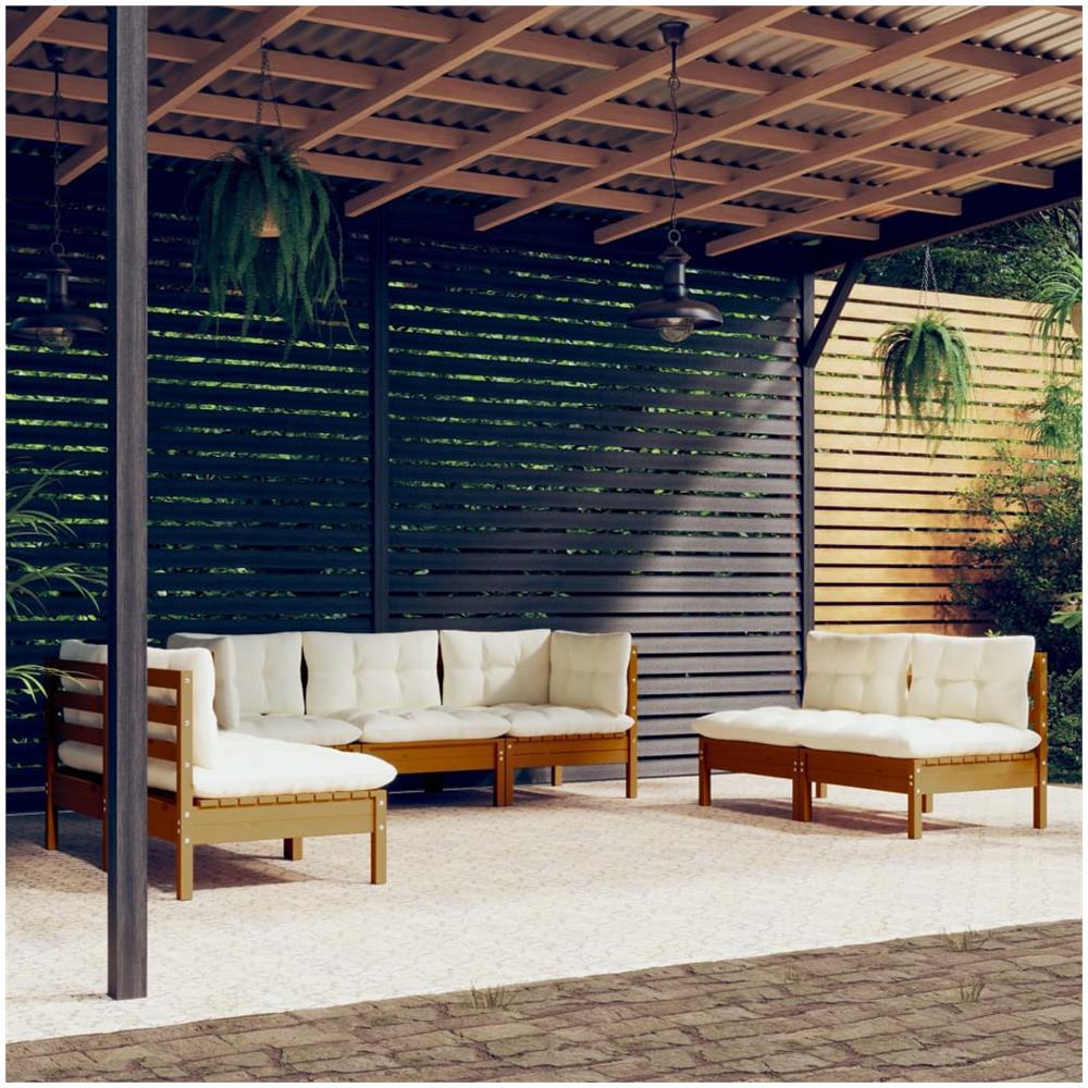 vidaXL Set Divani da Giardino 7 pz con Cuscini Grigio in