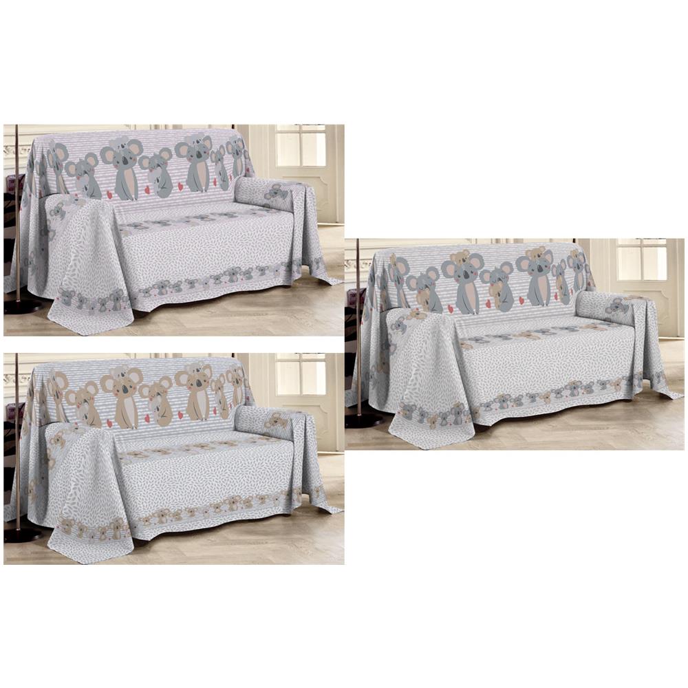 Telo Arredo Multiuso Linea Pensieri Delicati In Cotone Disegno Koala Family Singolo Rosa - Foto 2