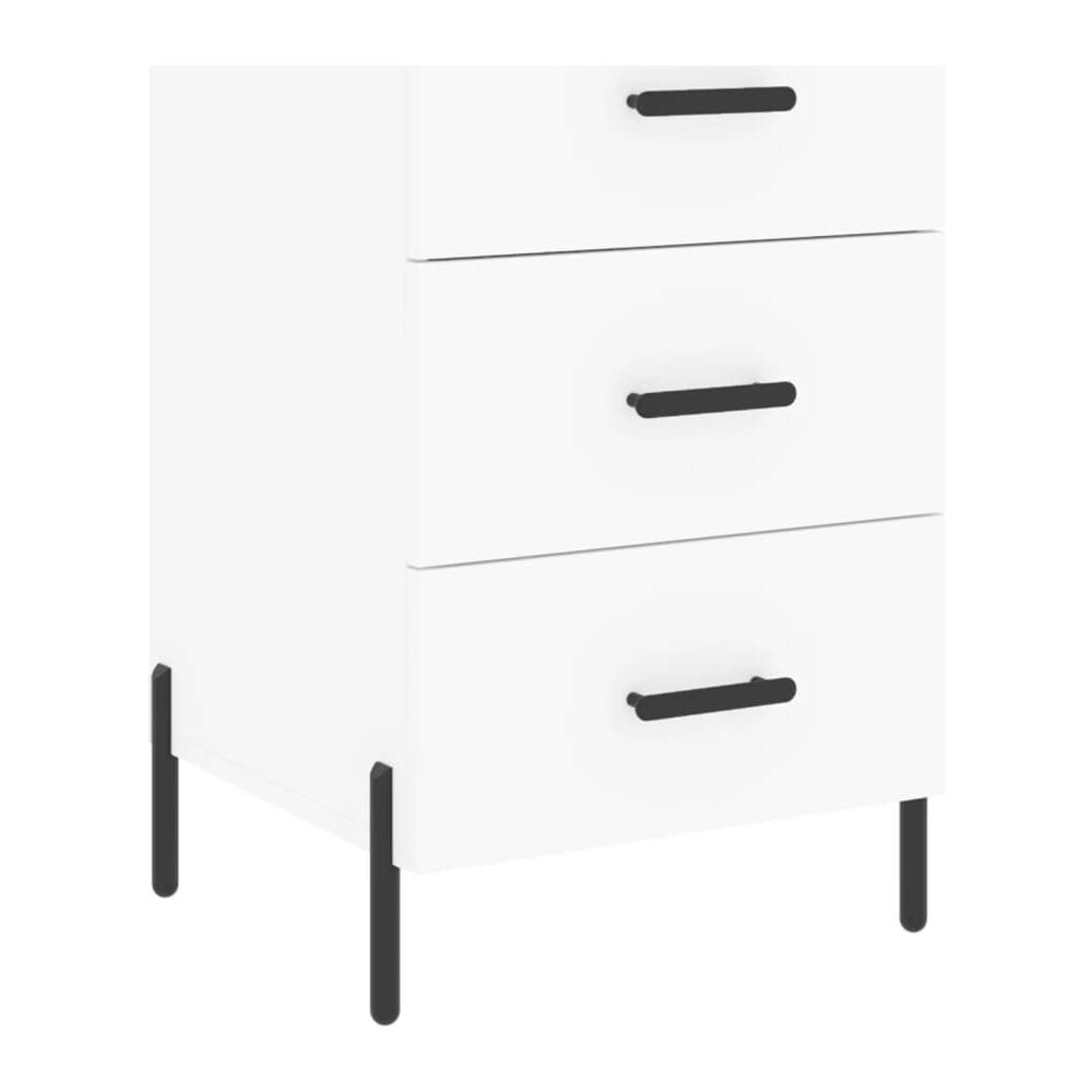 Comodino Bianco 40x40x66 Cm In Legno Multistrato - Foto 2