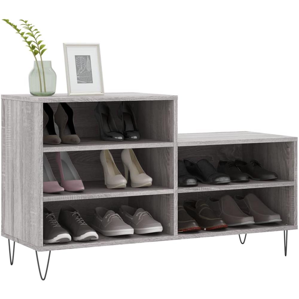 Scarpiera Grigio Sonoma 102x36x60 Cm In Legno Multistrato - Foto 3
