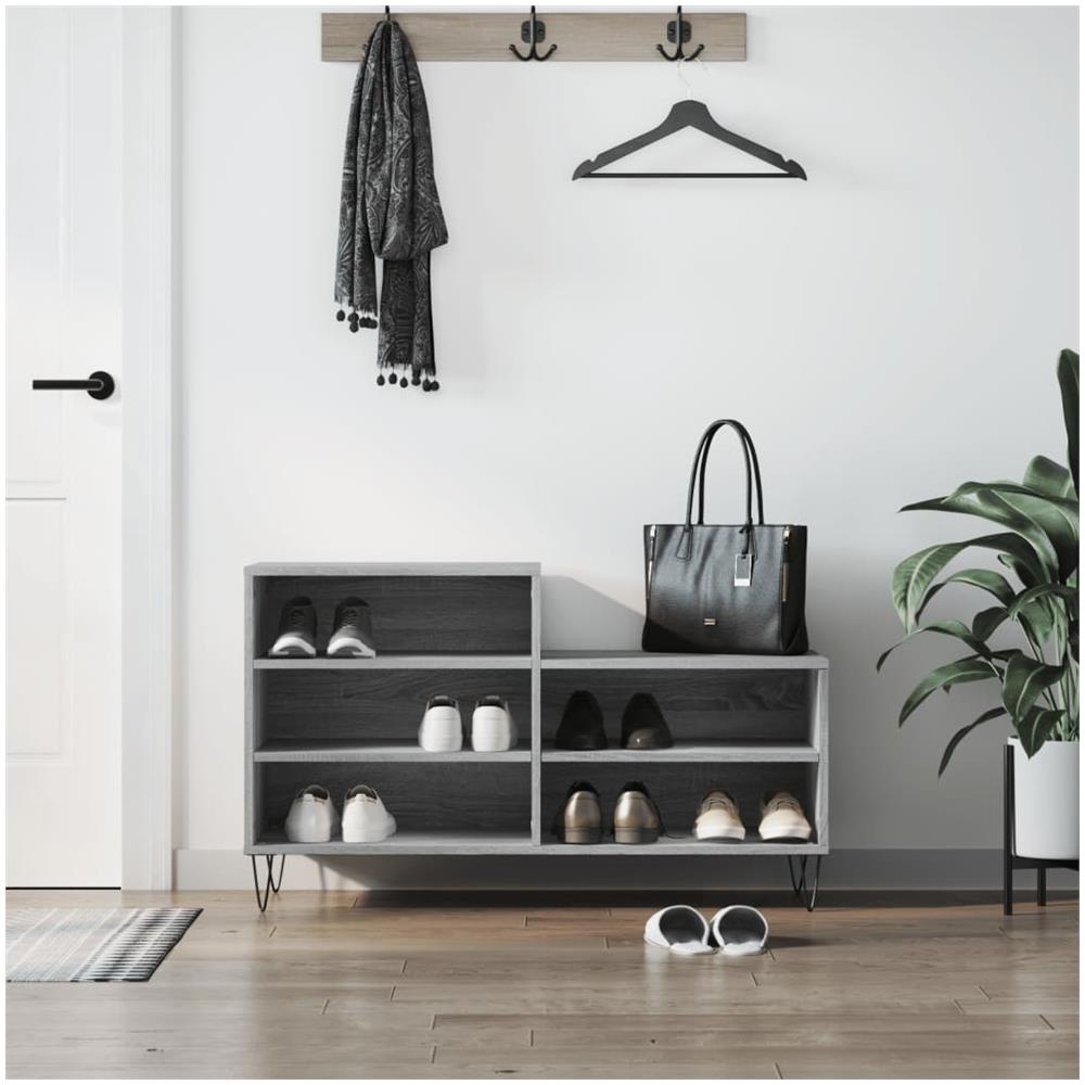 Scarpiera Grigio Sonoma 102x36x60 Cm In Legno Multistrato - Foto 1