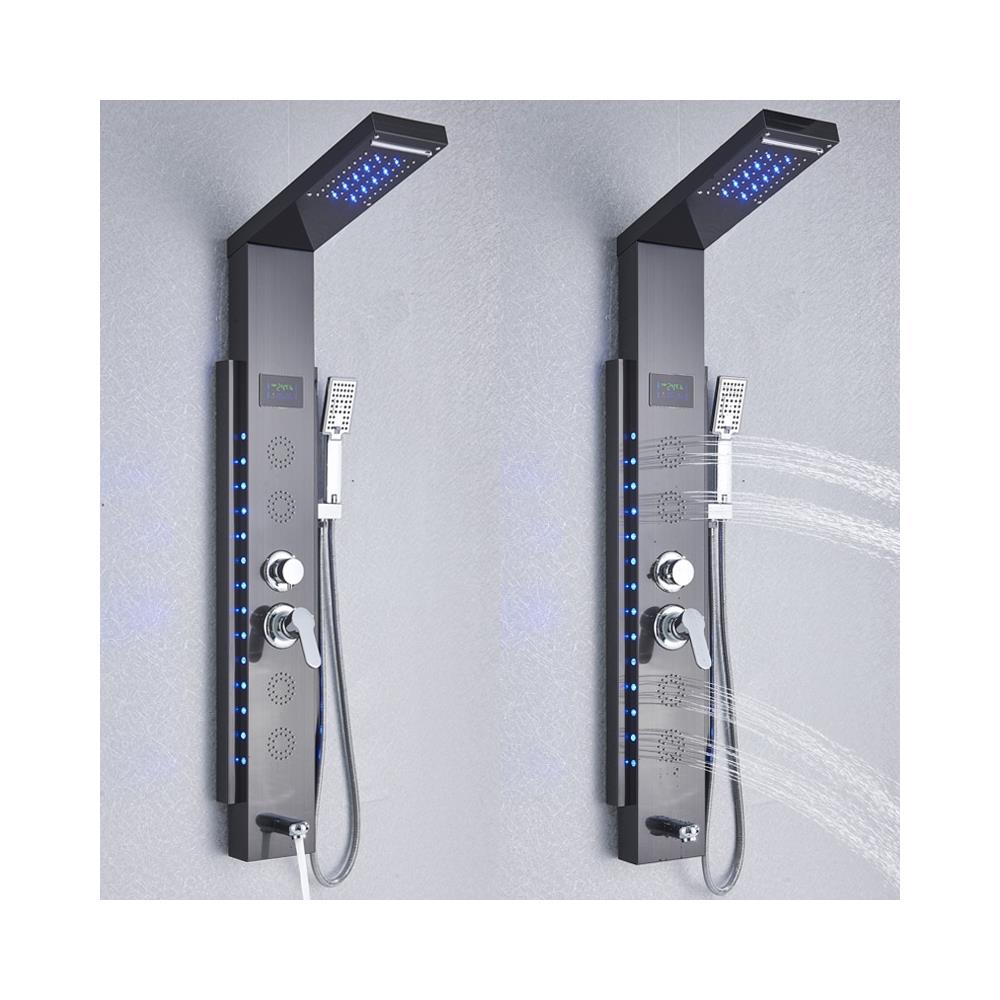 Pannello doccia, Blackswan, tipo M8003, modello nero con bocca, display digitale, LED e funzioni SPA, dimensioni 124 cm - Foto 4