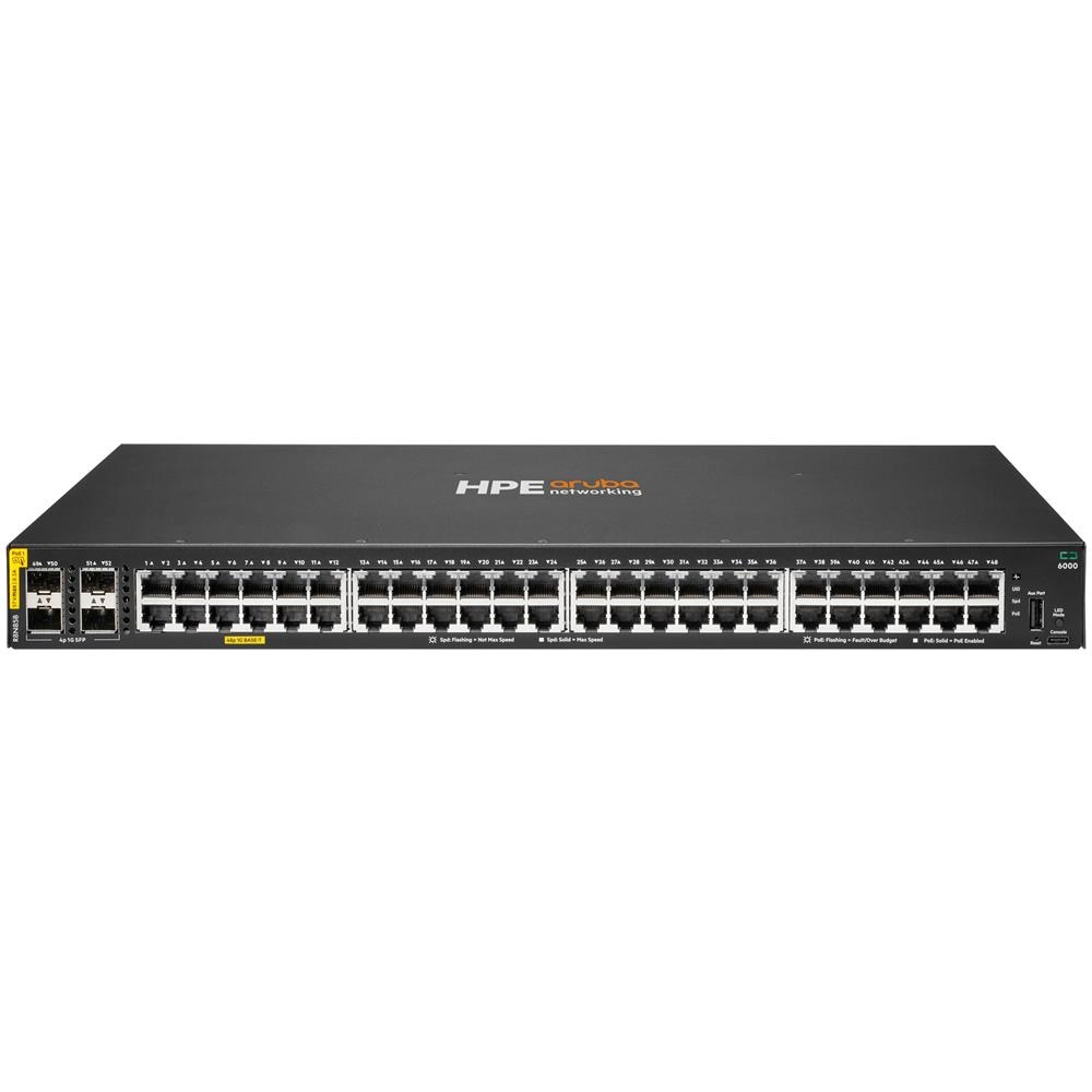 Aruba Networking CX 6000 48p 10M / 100M / 1G Class4 PoE 4p SFP 1G 370W Switch - Foto 1