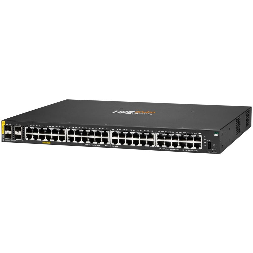 Aruba Networking CX 6000 48p 10M / 100M / 1G Class4 PoE 4p SFP 1G 370W Switch - Foto 2