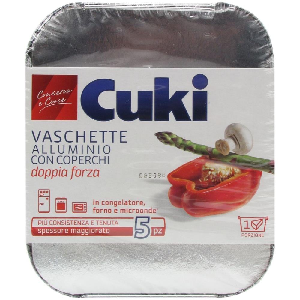 Vaschette Alluminio Con Coperchi Doppia Forza 1 Porzione 5 Pz - Foto 1