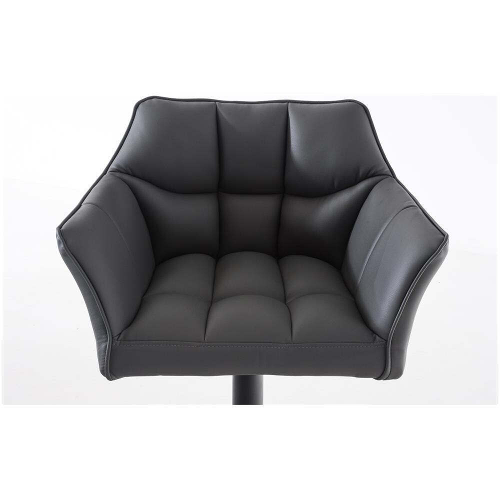 Sgabello Alto Regolabile Damaso in Similpelle I Sgabello Bancone con Braccioli E Schienale Imbottiti E Poggiapiedi, H 58-83 CM Grigio Nero - Foto 5