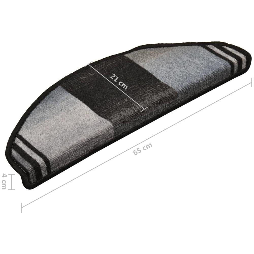 Tappetini Autoadesivi per Scale 15 pz Nero e Grigio 65x21x4 cm - Foto 8
