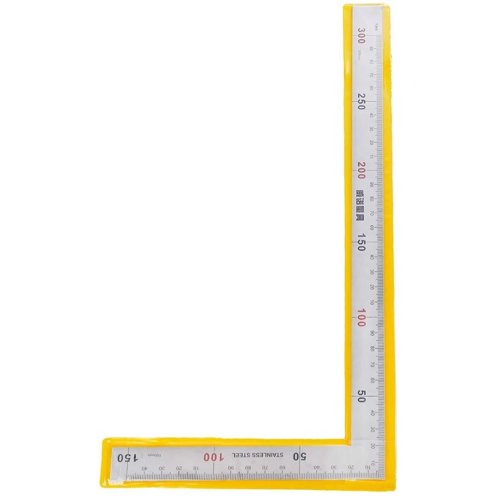 150 X 300 Mm In Acciaio Inox L Quadrato Righello Fronte-retro Ad Angolo Retto Righello - Foto 2