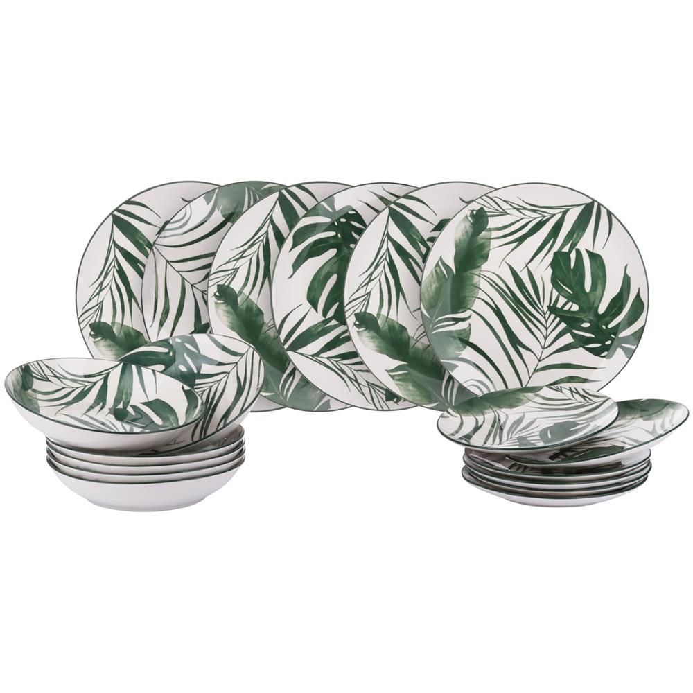 Servizio 18 Piatti Palme Verde Verde - Foto 1