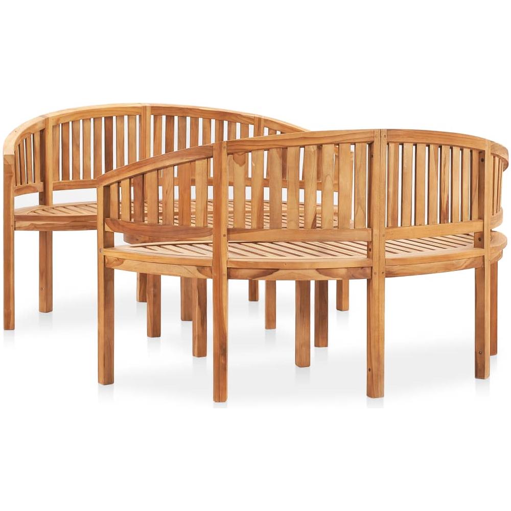 Set Salotto da Giardino 3 pz Design Curvo in Massello di Teak - Foto 2