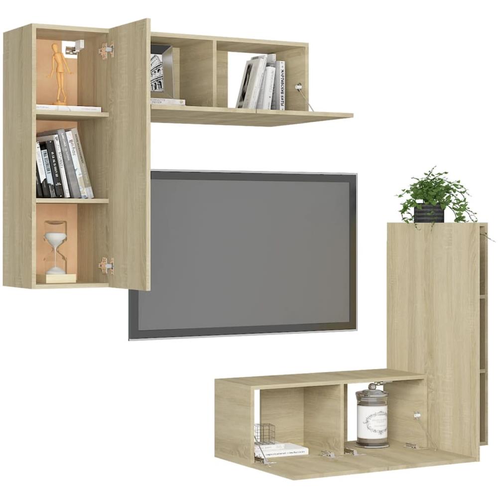 Set Porta Tv 4 Pz Rovere Sonoma In Truciolato - Foto 3