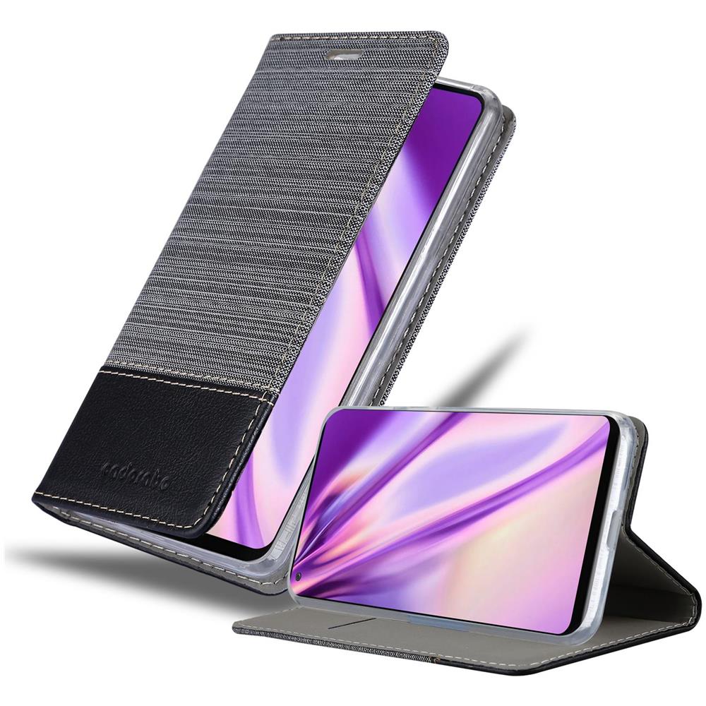 Custodia Compatibile Con Samsung Galaxy A21s In Grigio Nero - Coperchio Protettiva Con Chiusura Magnetica, Funzione Stand E Tasca Per Le Carte - Foto 1