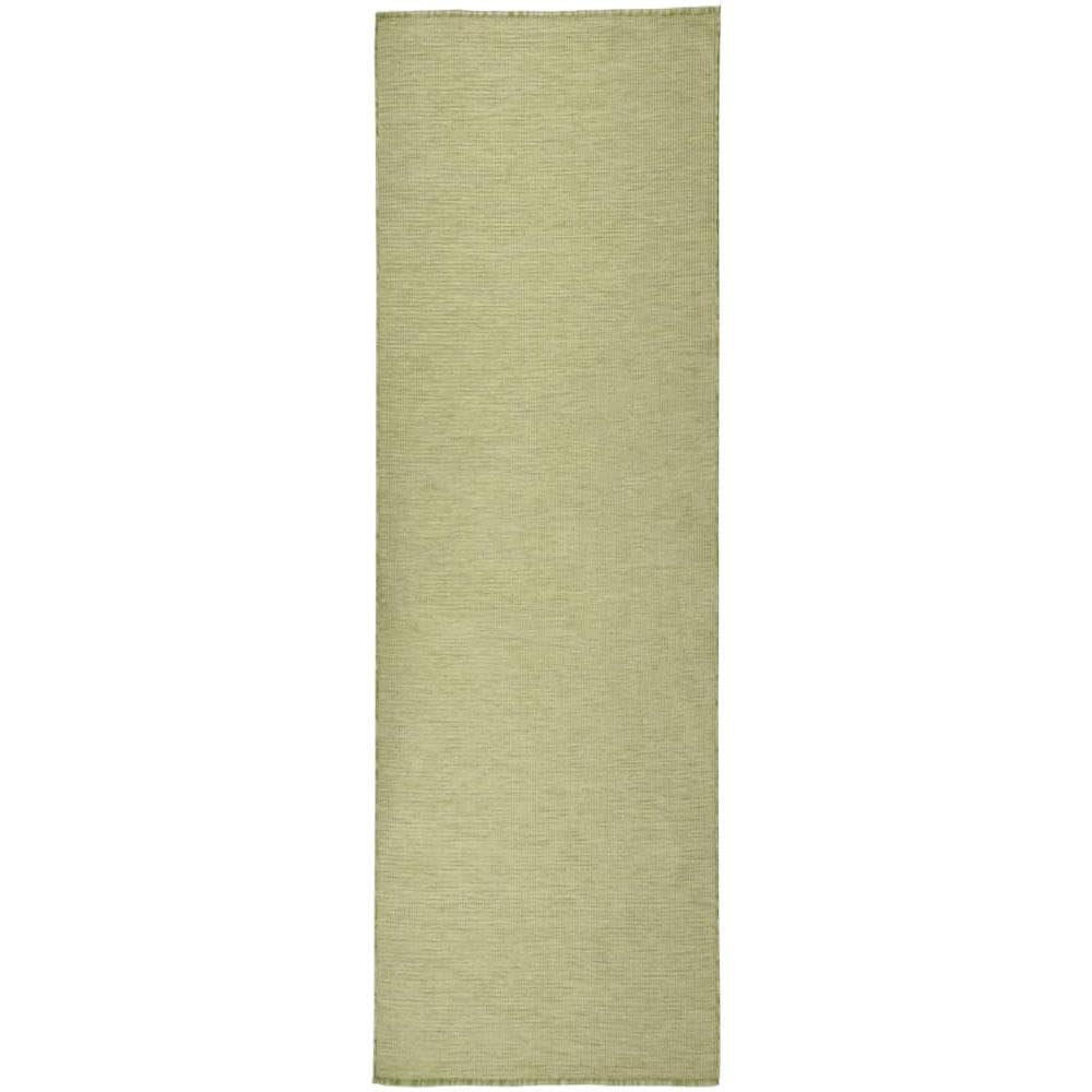 Tappeto Da Esterni A Tessitura Piatta 80x250 Cm Verde - Foto 1