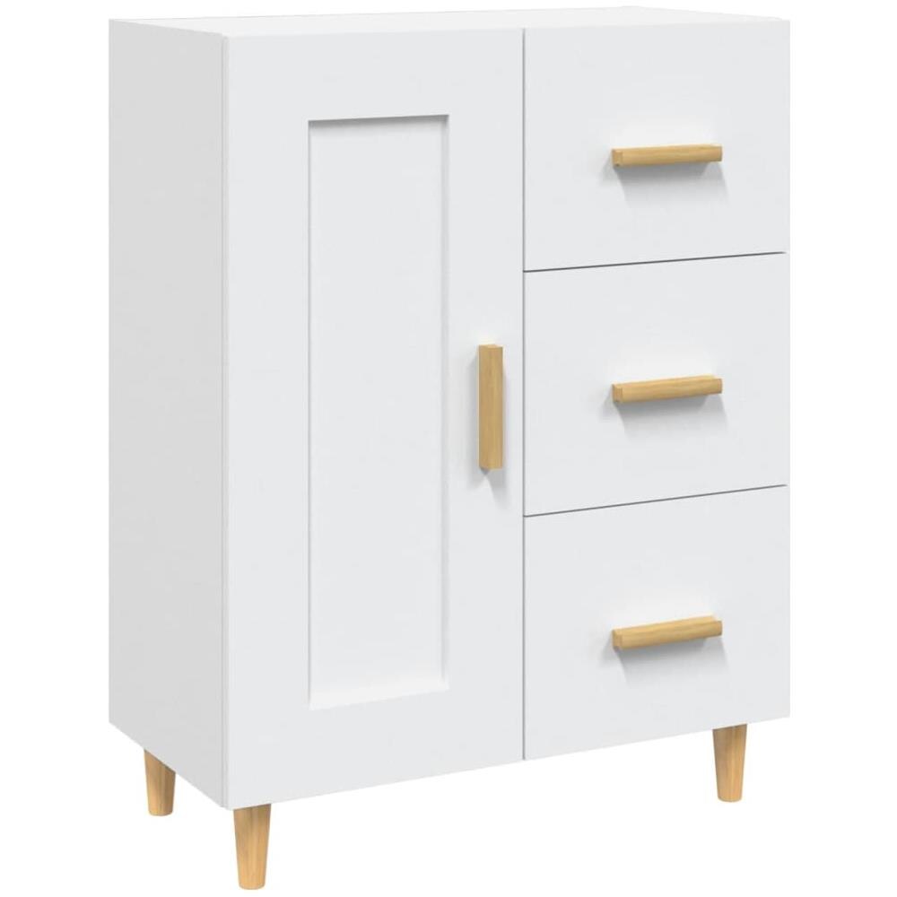 Credenza Bianca 69,5x34x90 Cm In Legno Multistrato - Foto 2