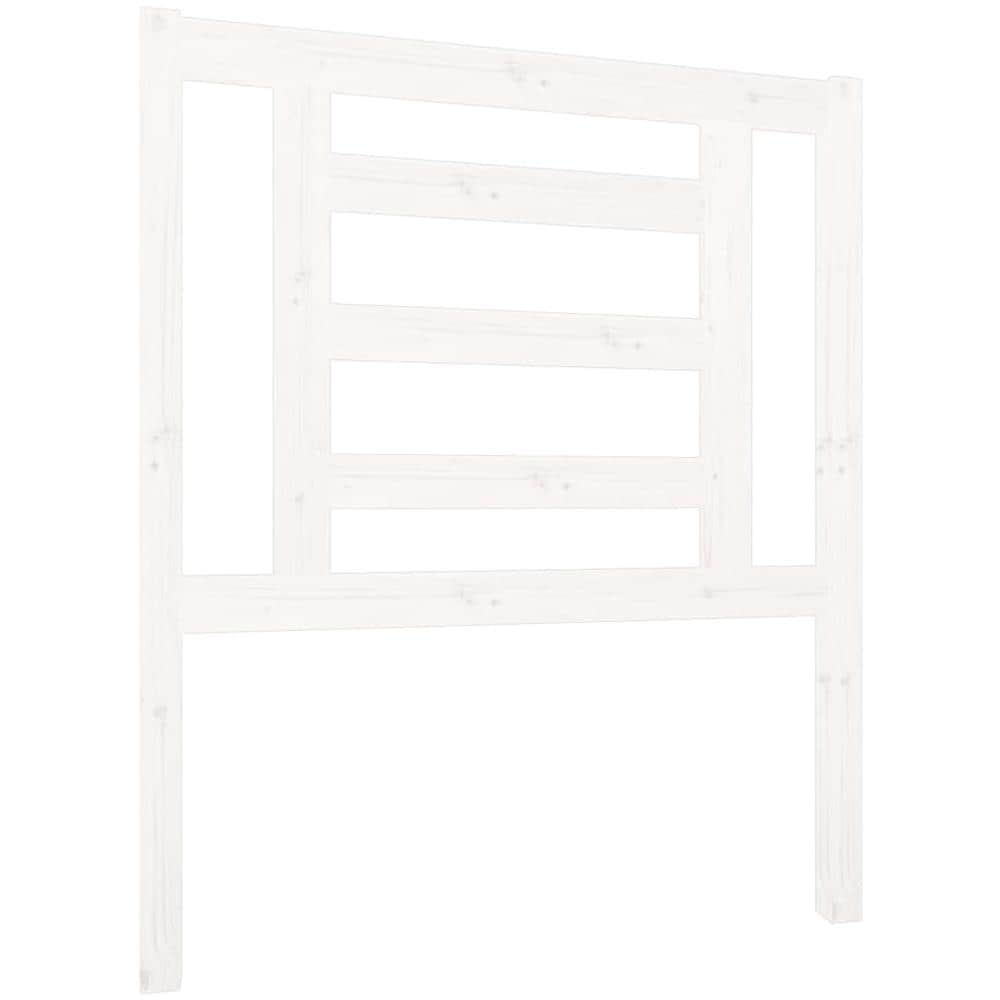 Testiera Per Letto Bianca 81x4x100 Cm In Legno Massello Di Pino - Foto 2