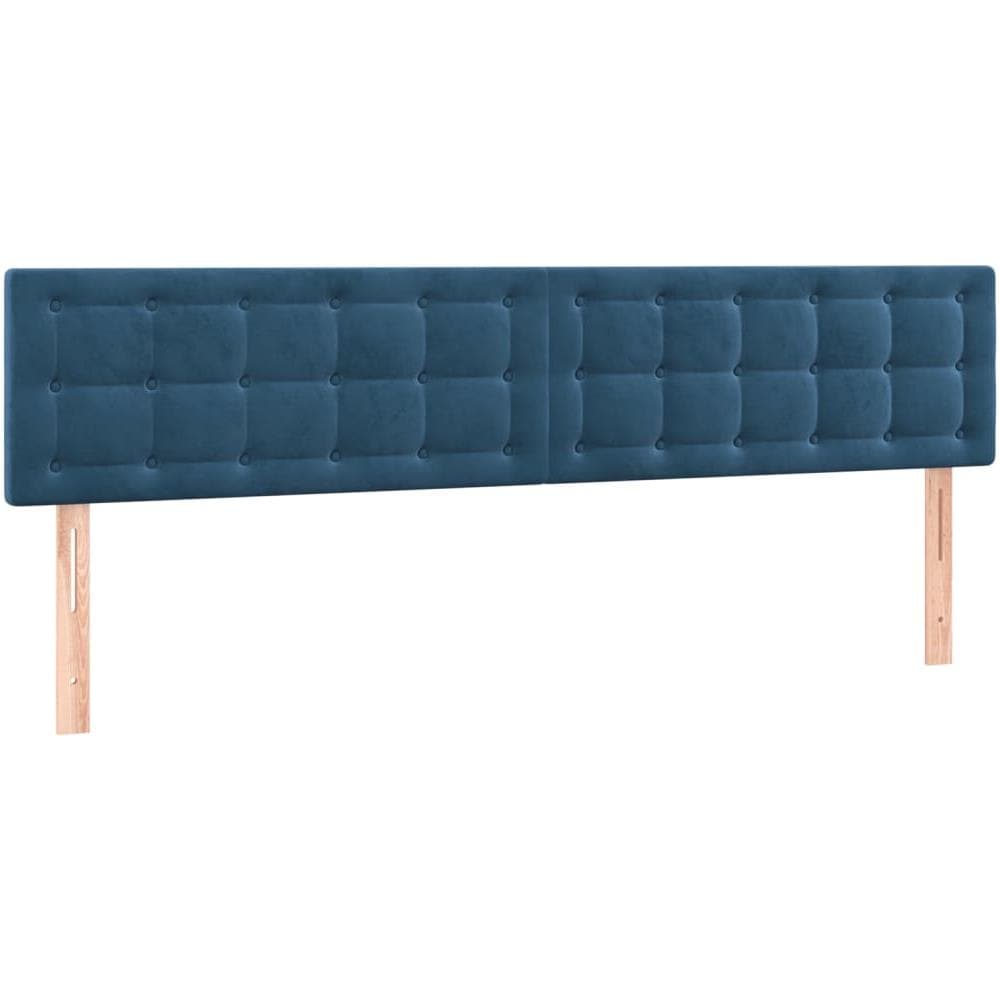 Testiera 2 Pz Blu Scuro 80x5x78/88 Cm In Velluto - Foto 2